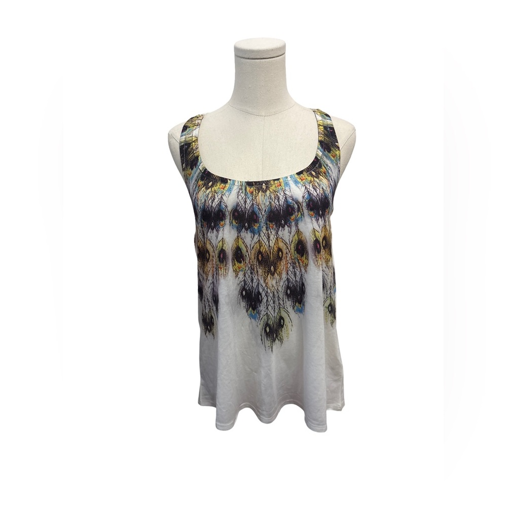 Forever 21 Peacock Feather Print Women's Tank - size S